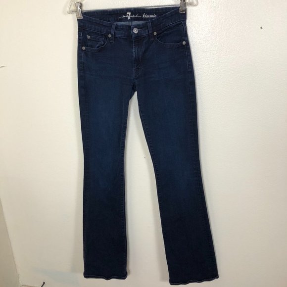 7 FOR ALL MANKIND Kimmie Dark Denim Bootcut Jeans - Picture 1 of 9